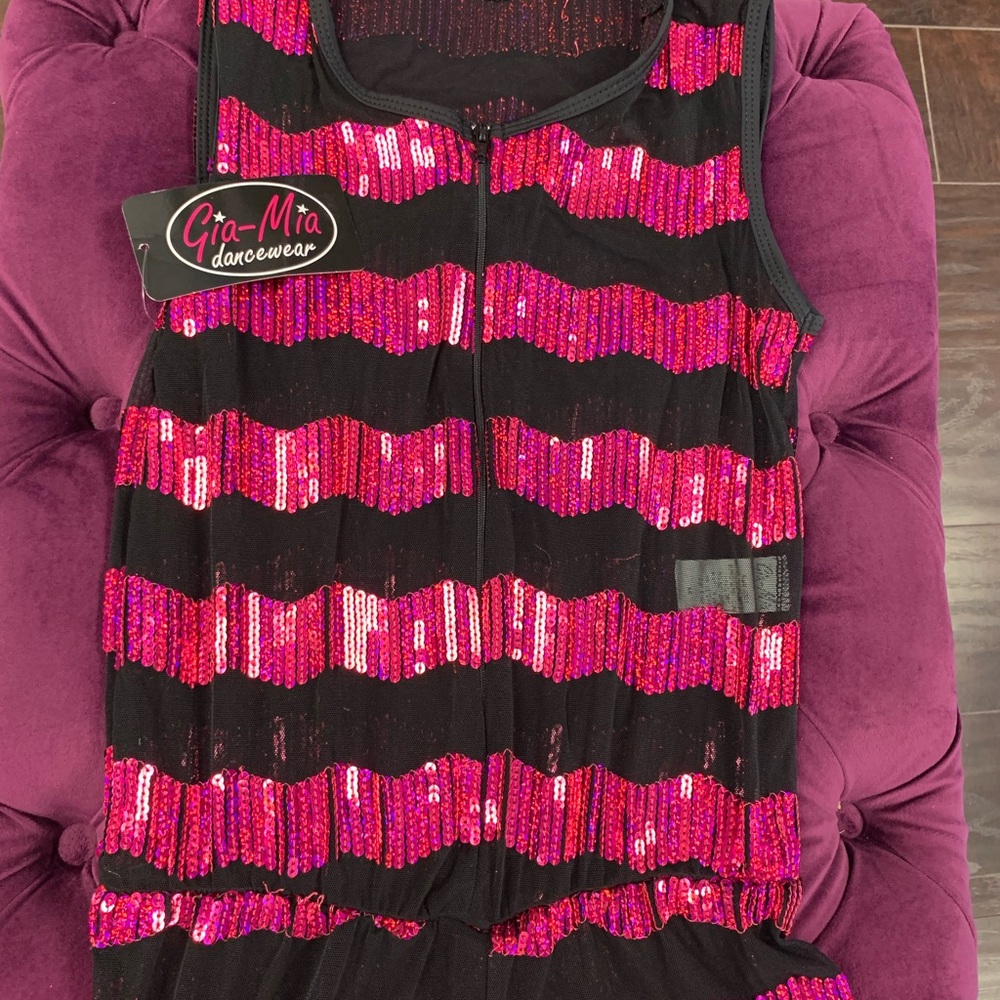 Neon Pink Sequin Romper